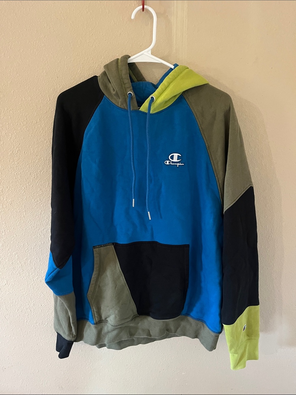 Champion Colorblock Crewneck Sweatshirt - Blue/Olive/Black/Lime